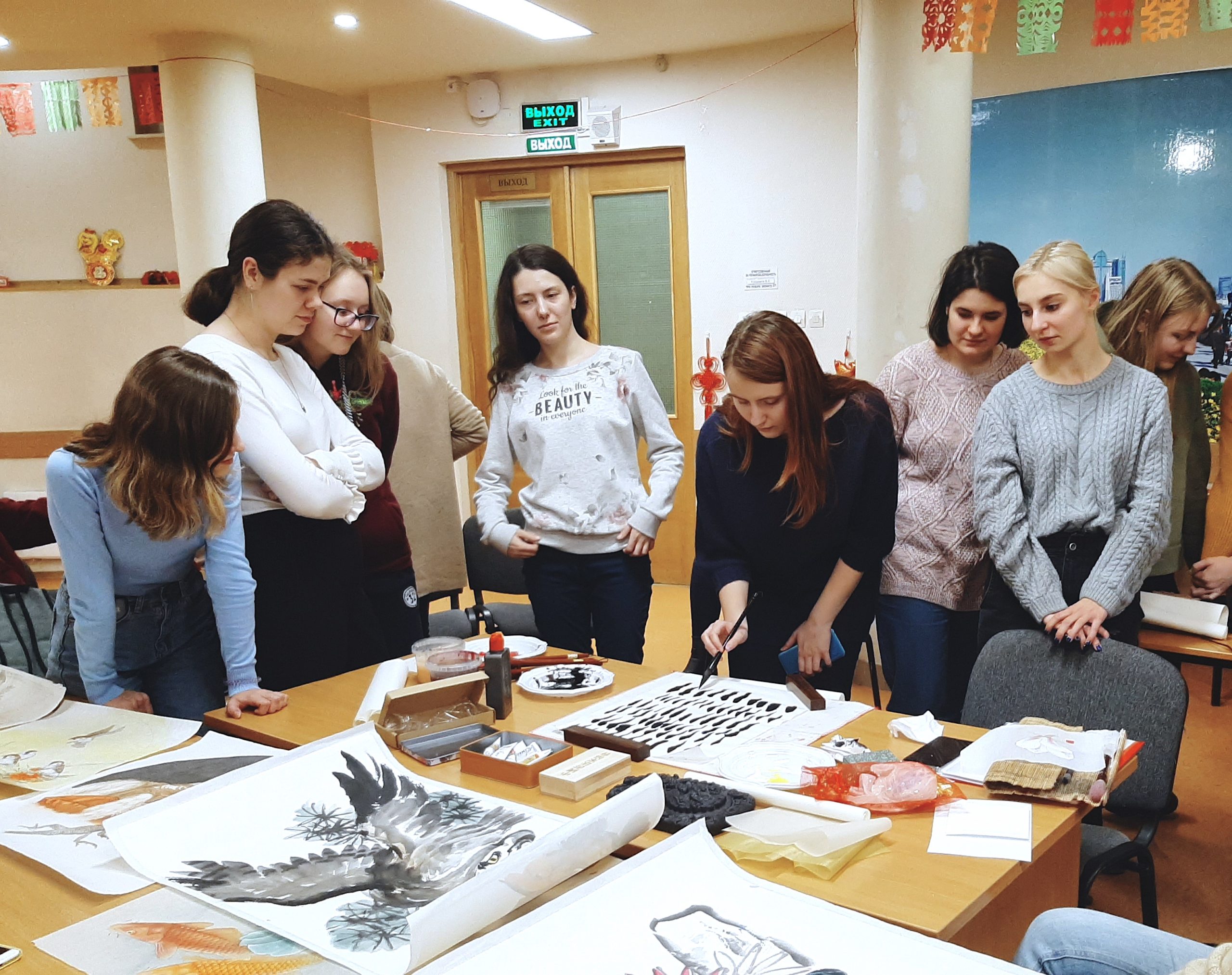 Лекция-демонстрация по китайской живописи художника и преподавателя китайской живописи Ольги Анатольевны Алексеевой