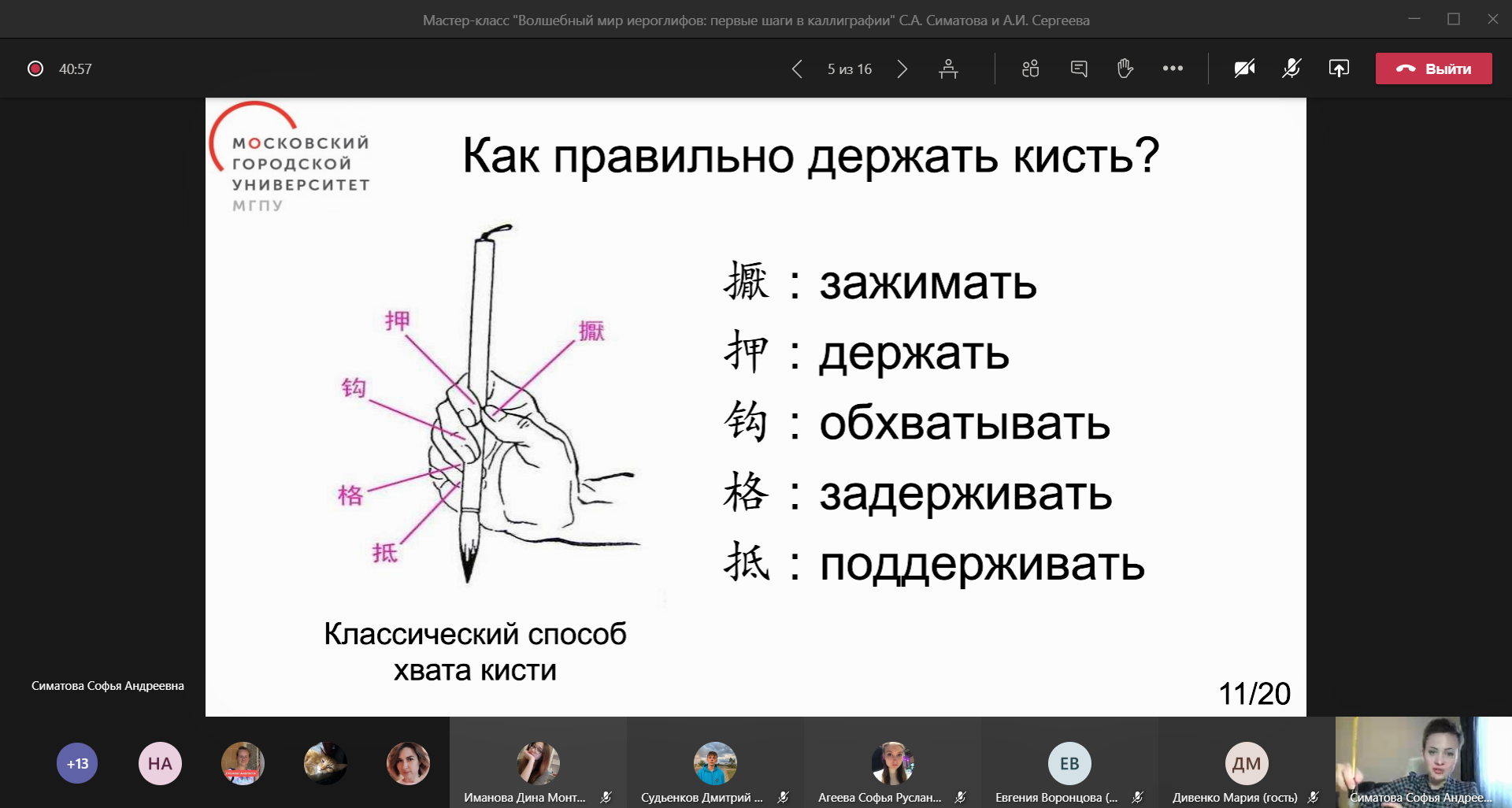 Лекция об иероглифике и каллиграфии