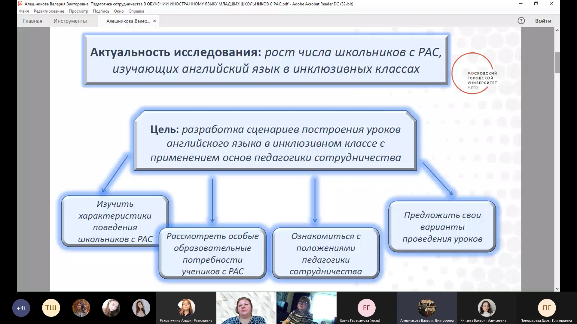 Скриншоты круглого стола о проблемах обучения детей с ОВЗ