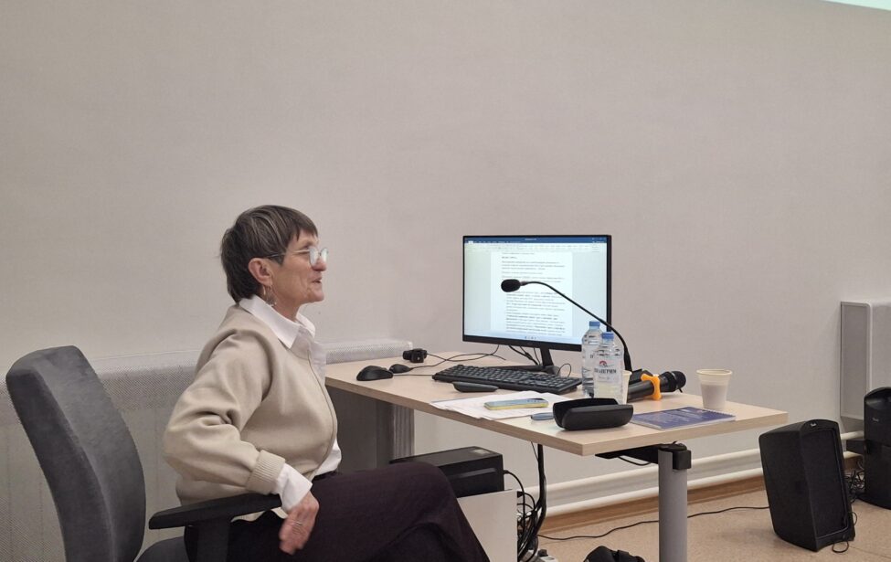 Президент Высшей школы перевода Ирина Сергеевна Алексеева в&nbsp;институте иностранных языков МГПУ